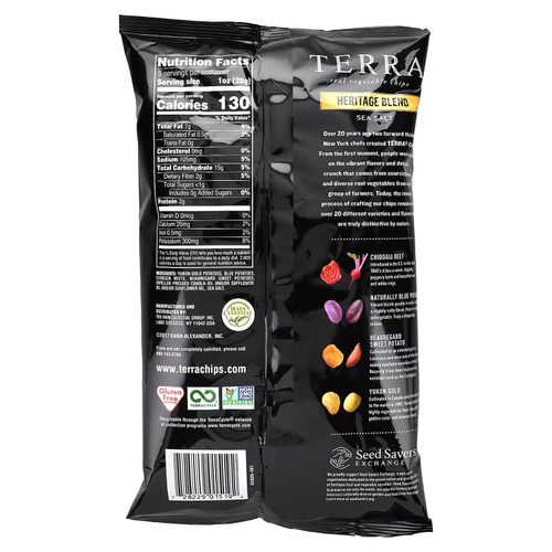 Terra, настоящие овощные чипсы, смесь Heritage, морская соль, 141 г (5 унций)