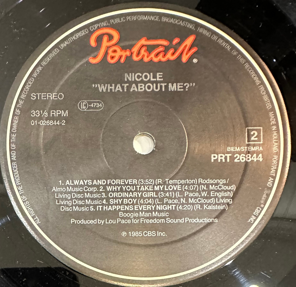 Nicole - What About Me? (Голландия 1986г.)