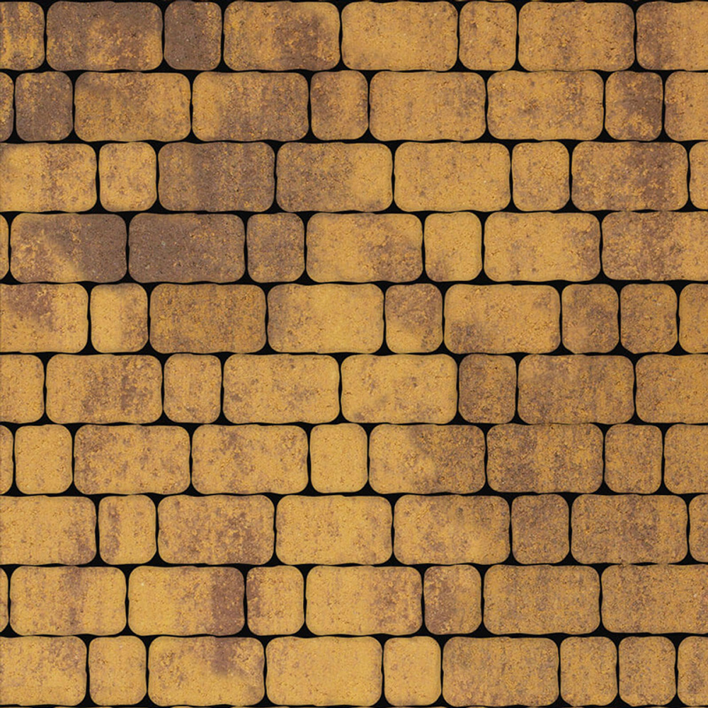 Тротуарная плитка Арена - Листопад гладкий Янтарь, комплект из 2 видов плит