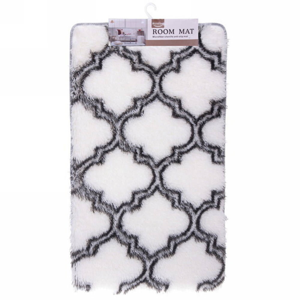 Коврик для ванной 60*100"Рамина» черно-белый