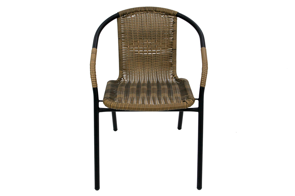 Набор мебели Марсель Мини арт.WR2719, WR1208-МТ003 желто-черный, (2 стула+стол Ø60см, каркас черный, ротанг желто-корич.) Китай "Garden story"