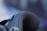 Темно-синие кроссовки LV Trainer Луи Виттон с джинсовыми вставками
