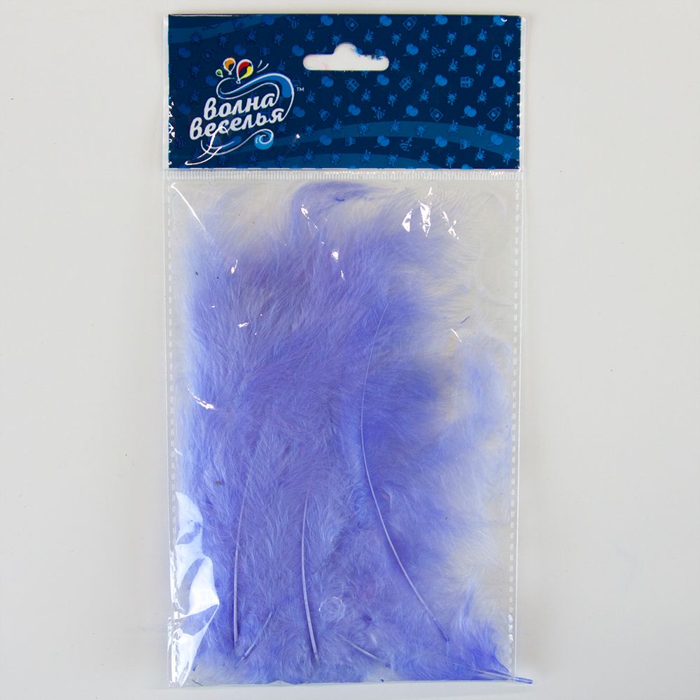 Перья, Нежно-сиреневый, 10*15 см, 30 шт.