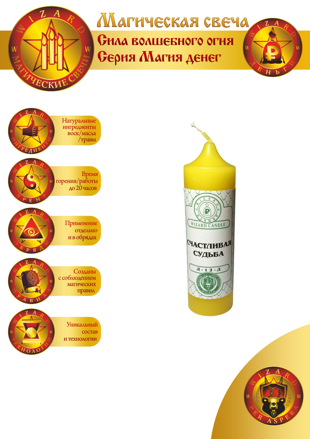Свеча Счастливая судьба Д-12-Д