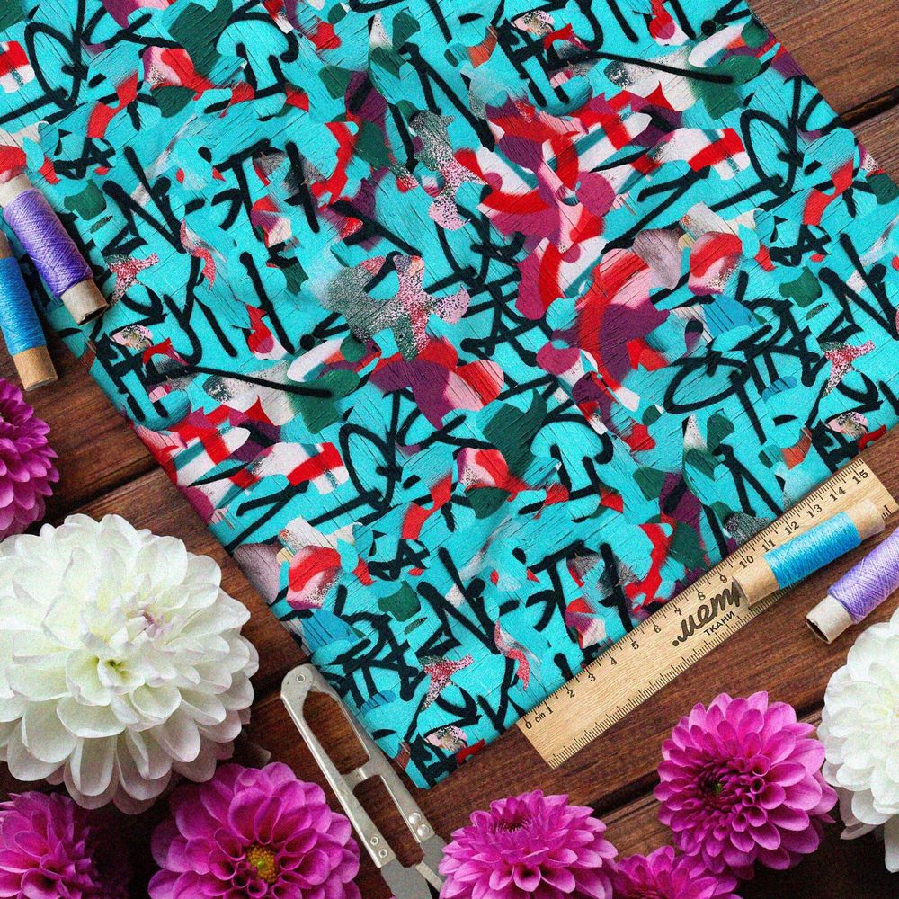 Ткань флис «жгучее танго» клод моне