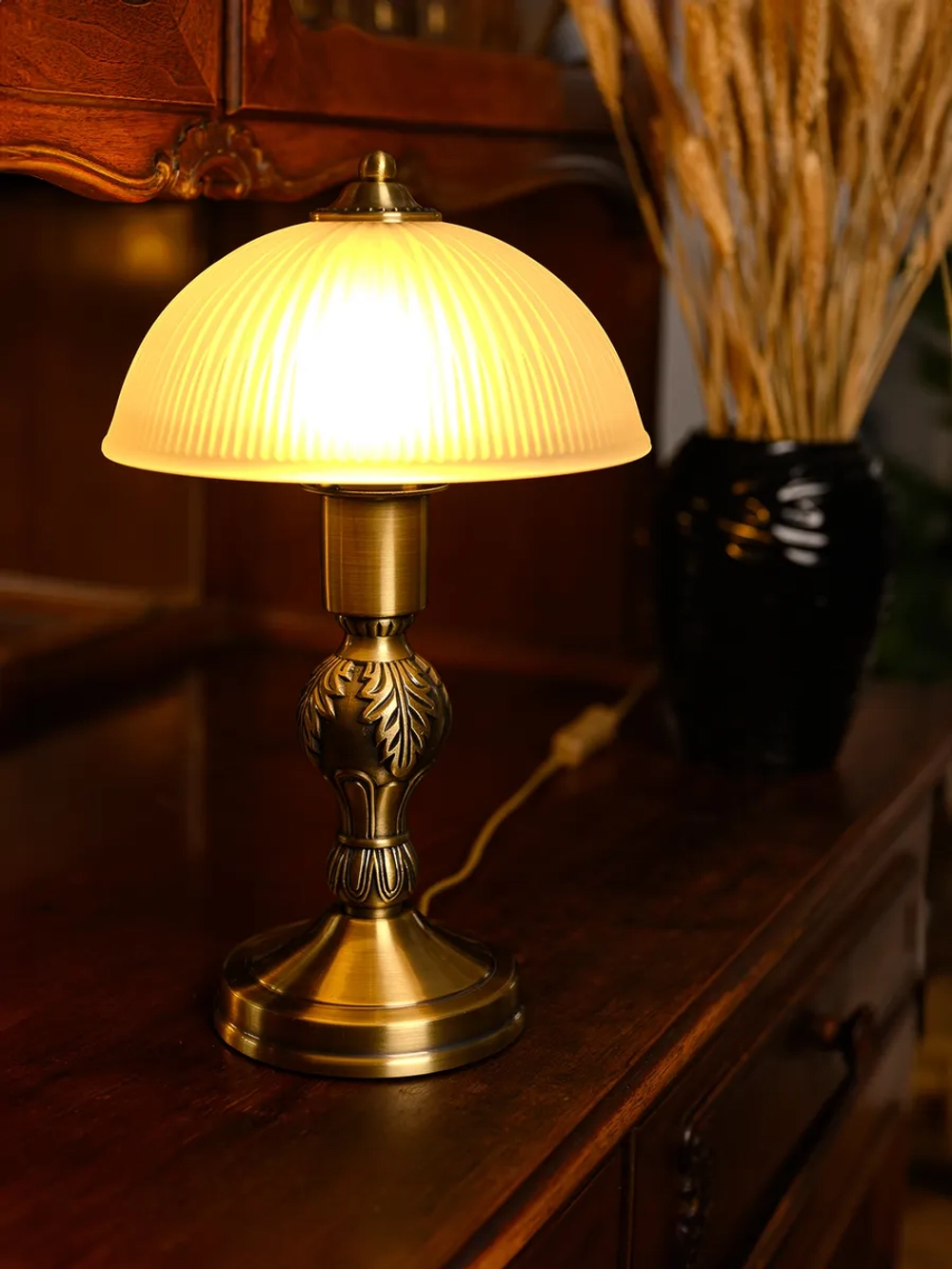 Настольный торшер с абажуром, ретро светильник