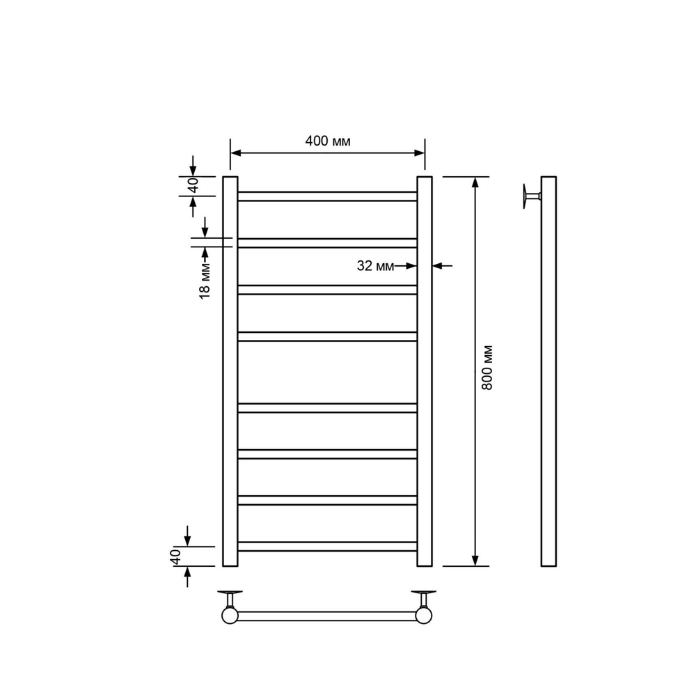 Полотенцесушитель водяной Comfysan Luce W-8 80/40, хром, шт
