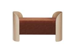 Банкетка Lagom 2 120 см (сиена FiberGuard, натуральный дуб)