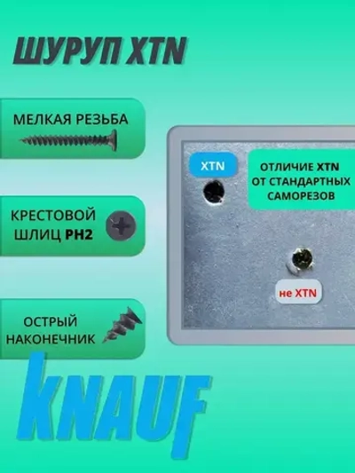 КНАУФ-Шуруп XTN 3,9*33мм (250шт) для КНАУФ-листов Сапфир
