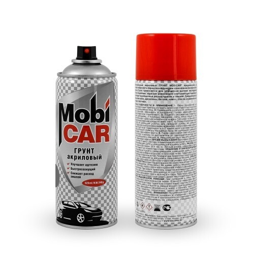 Грунтовка 520 мл Серая (аэрозоль) акрил. (MobiCar)