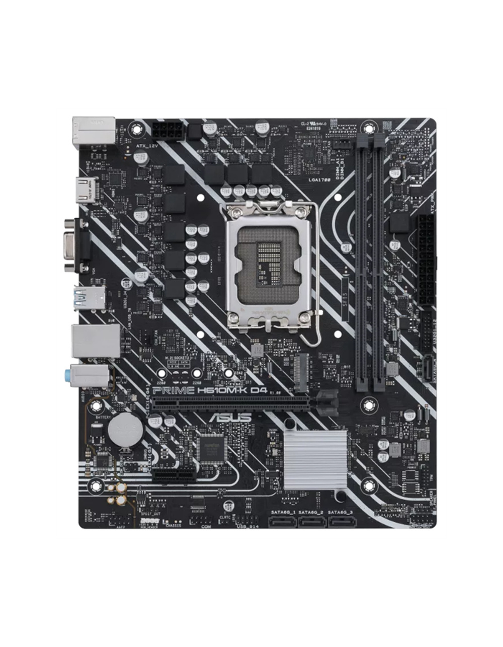 ASUS PRIME H610M-K D4, LGA1700, H610, 2*DDR4, 4*SATA, 1*M.2, 2*USB 3.2, 4*USB 2.0, 1*PCIx16, 1*PCIx1, HDMI+D-Sub, mATX; 90MB1A10-M0EAY0