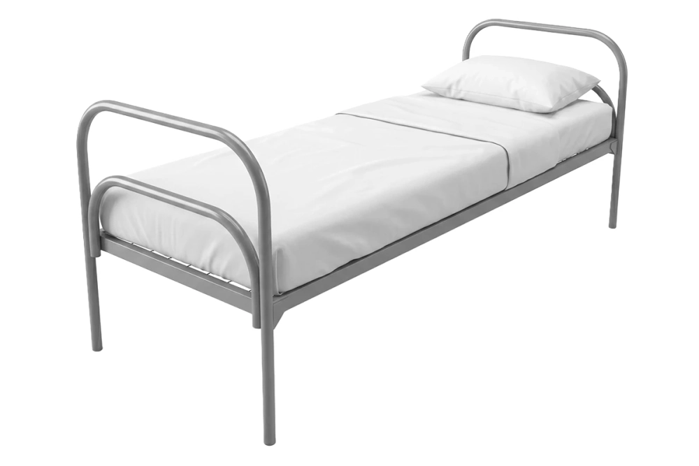 Кровать металлическая одноярусная "Стандарт", 80х190 см, сетка 100х100