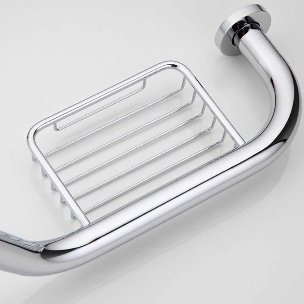 Поручень хром, 48 см, с мыльницей, Frap, F1719