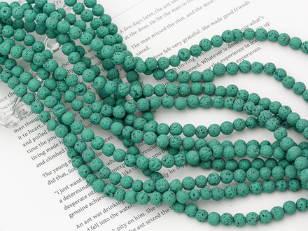 Нить бусин из лавы с покрытием, 6,5мм