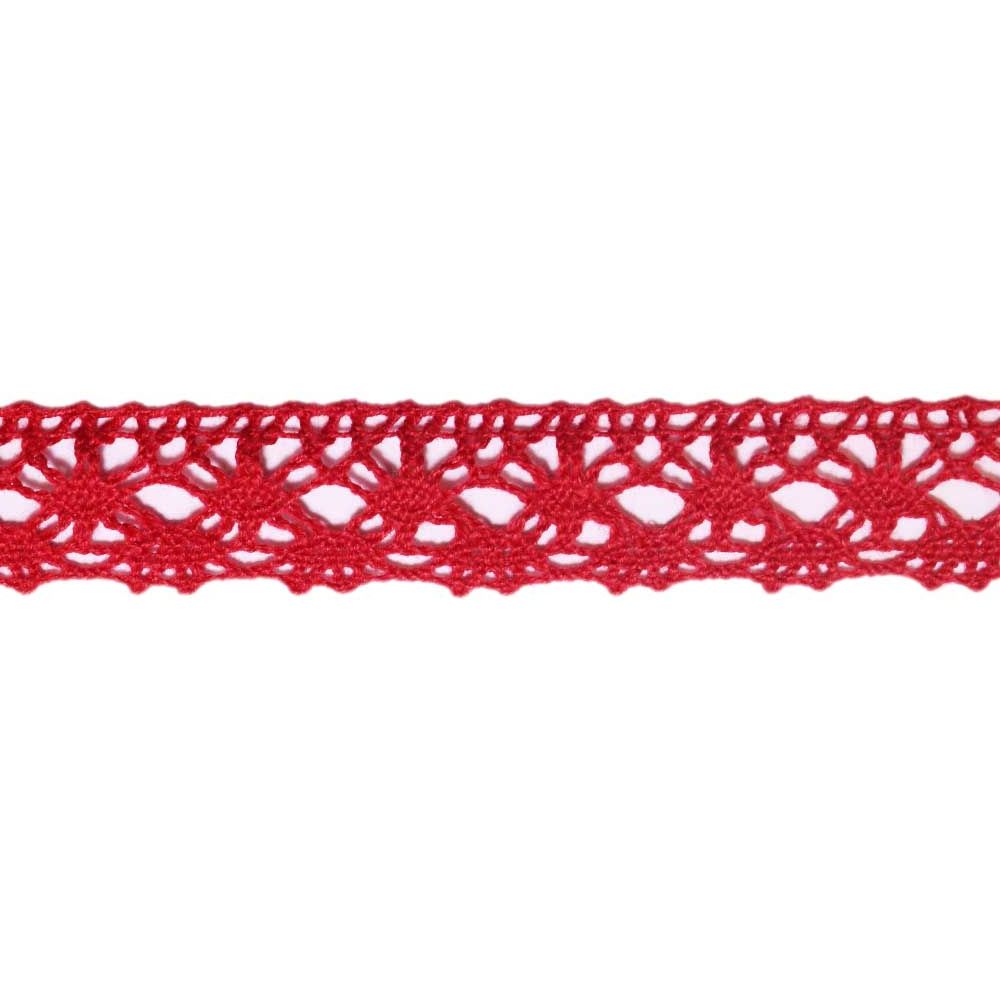 Кружево хлопковое/Тесьма вязаная, ш. 2 см, 20.01.015, красный