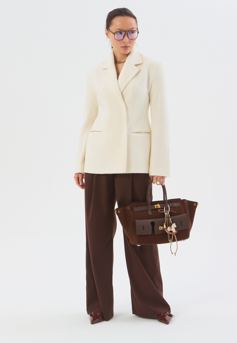 Жакет из шерсти лодена белый