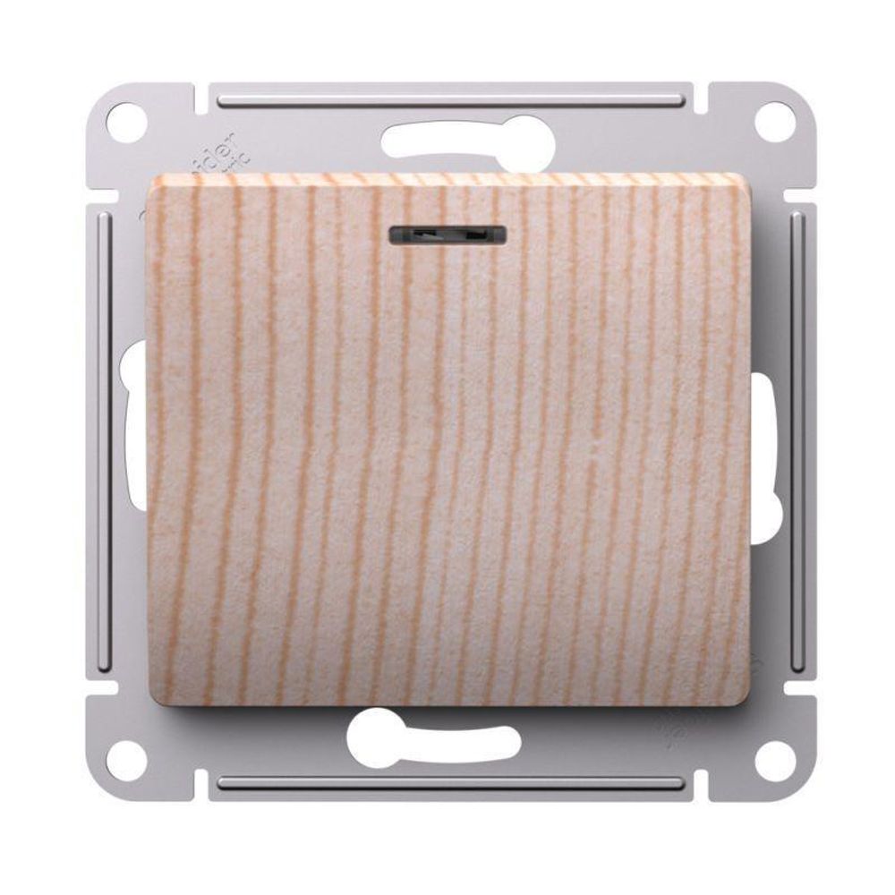 Выключатель 1-кл. Glossa с подсветкой сх.1а 10АХ механизм сосна SE GSL001513 Выключатель 1-кл. Glossa с подсветкой сх.1а 10АХ механизм сосна SE GSL001513