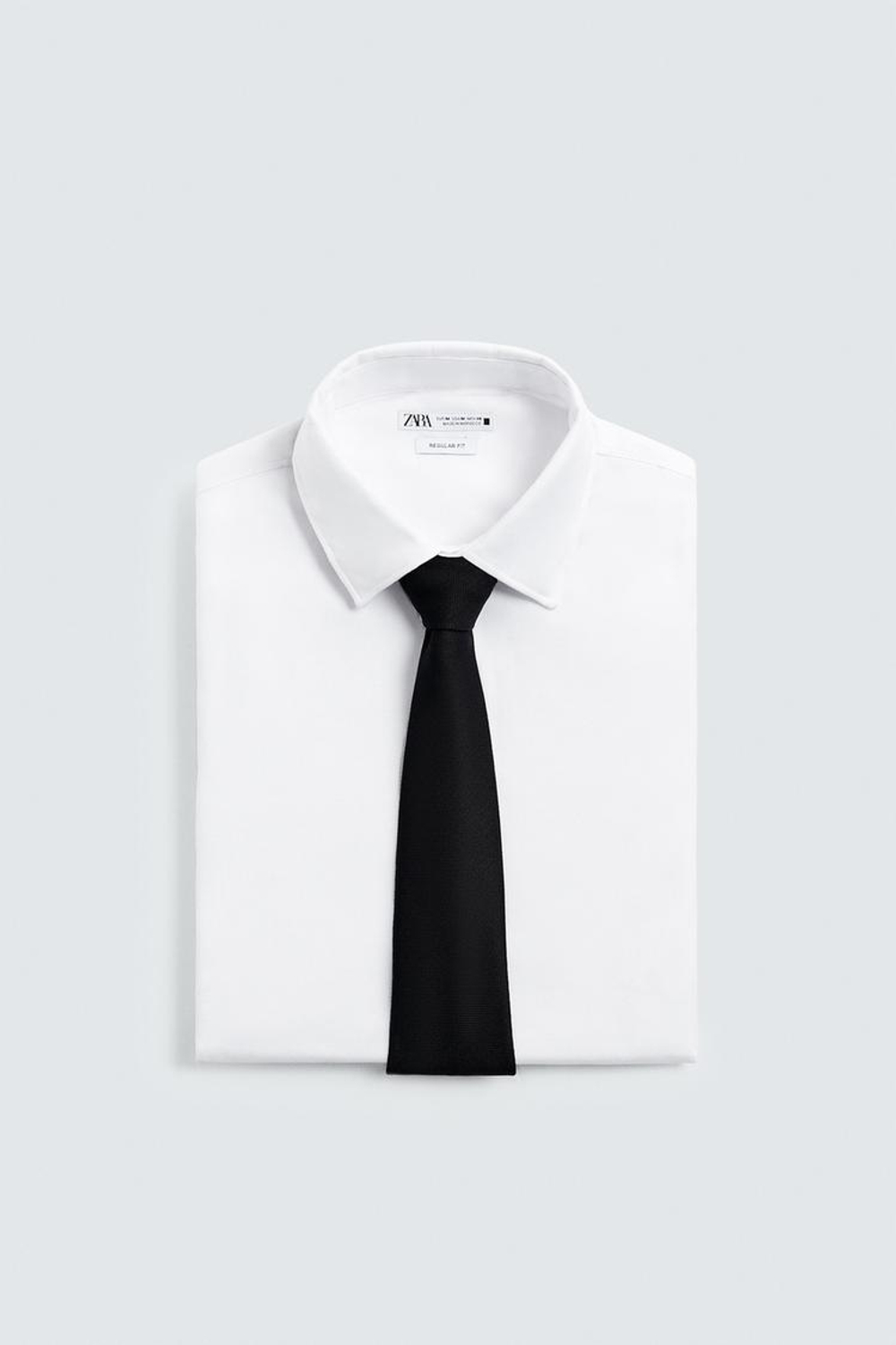 ZARA ГАЛСТУК ИЗ 100% ШЕРСТИ С РЕЛЬЕФНЫМ УЗОРОМ, ЧЕРНЫЙ