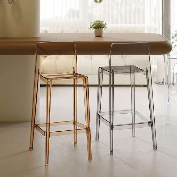 Полубарный стул Ghost 65 см прозрачный дымчатый