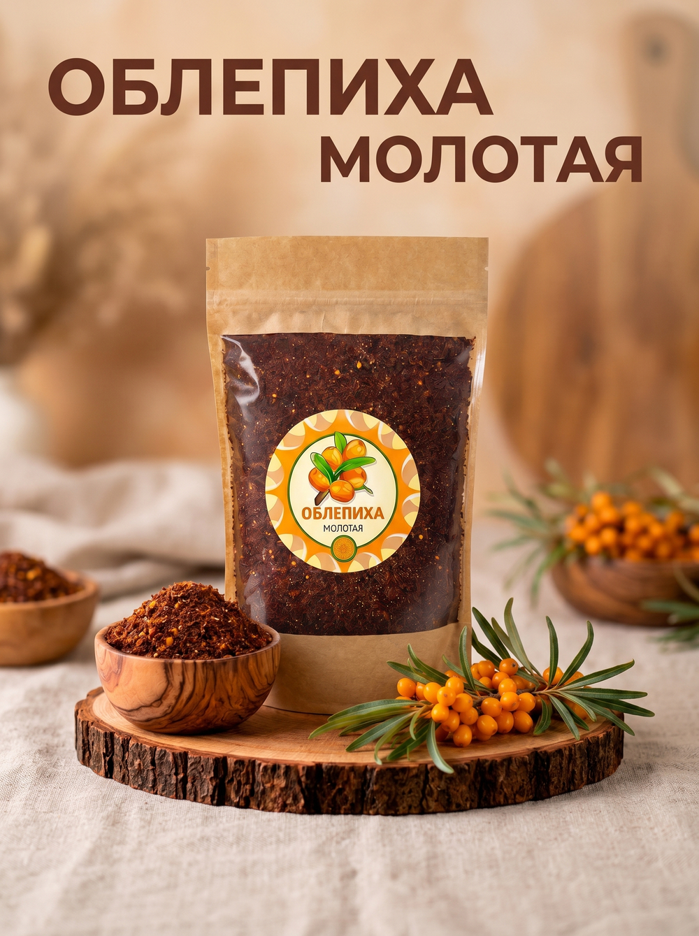 Облепиха сушеная (молотая)