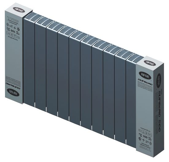 Радиатор Rifar SUPReMO Ventil 500 "титан" - 12 секций подключение нижнее (левое)