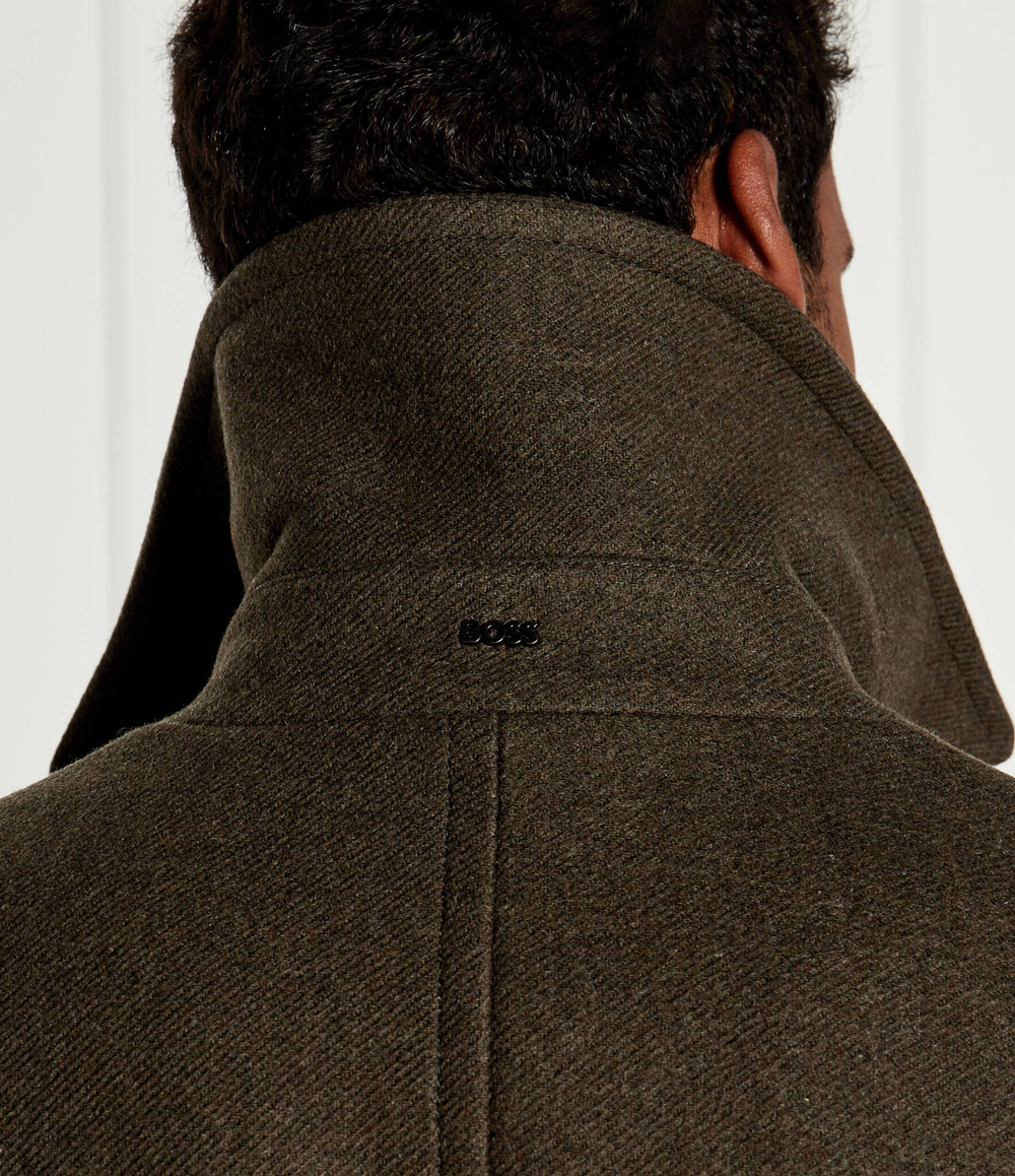 Хлопковое пальто BOSS BLACK - хаки(50527932)