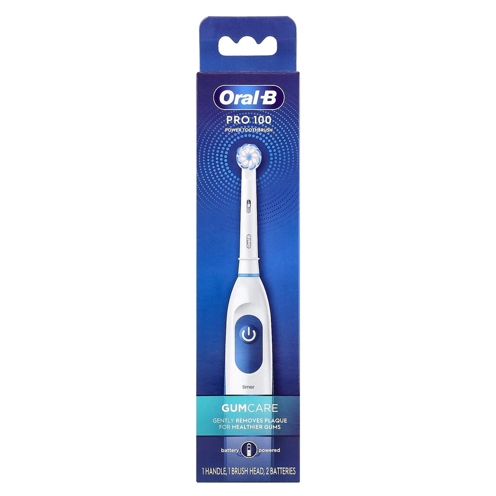Oral-B, Pro 100, мощная зубная щетка, для ухода за деснами, 1 шт., 2 батарейки