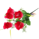 Цветы искусственные 30см «Розы» 5 цветков розовые