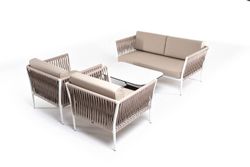 "Касабланка" лаунж-зона плетеная из роупа 4-местная, цвет бежевый
