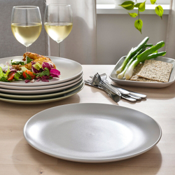 IKEA FÄRGKLAR  (ИКЕА ФÄРГКЛАР)  -  Сервиз, 18 штук, матовый светло-серый
