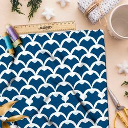 Ткань премиум интерлок мелодичные звуки моря