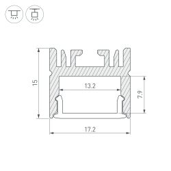 Профиль LINE-1716-2000 ANOD (Arlight, Алюминий) 046076