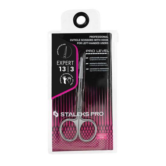 Ножницы профессиональные для кутикулы для левшей с крючком EXPERT 13 TYPE 3 Staleks