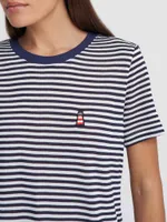 Футболка Kefirmaykifer В Полоску бело-синяя