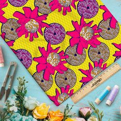 Ткань бифлекс яркие абстрактные круги цветы