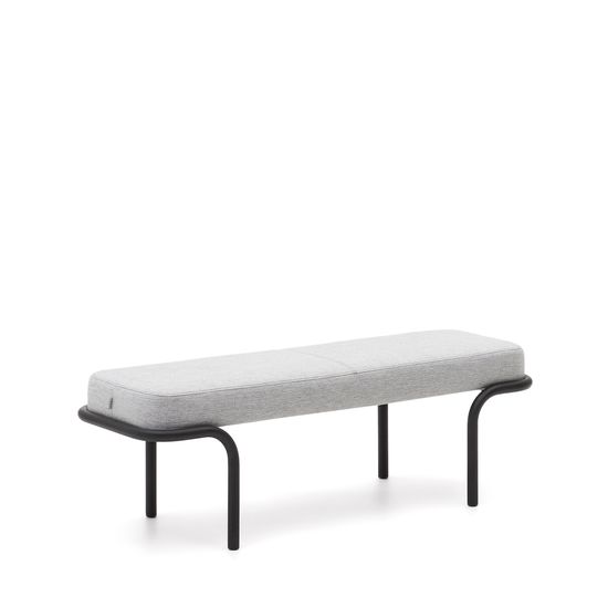 Compo Скамья из серой ткани и черного металла 130 см Испания