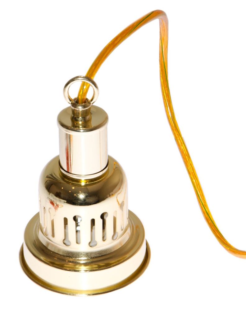 Лампа на один плафон «Evergreen» (золотистая чашка, зеленый плафон D35см)