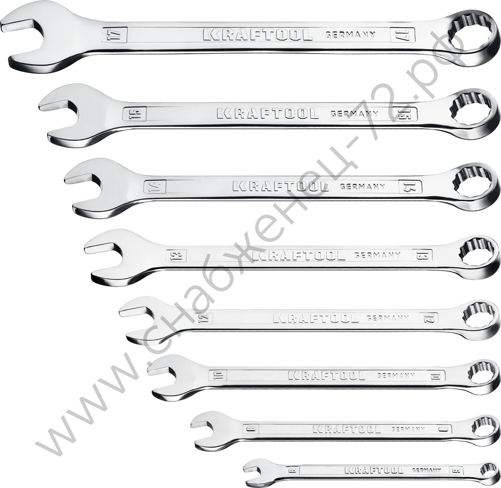 KRAFTOOL 8 шт, 8 - 19 мм, набор комбинированных гаечных ключей (27079-H8C)