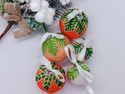 Елочная Игрушка, Шарики на Елку из Бисера, Ручная работа