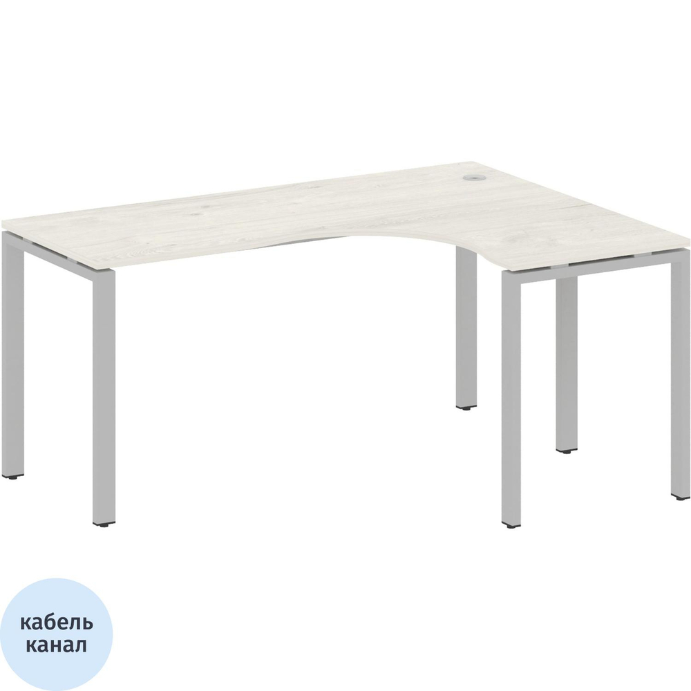 Стол Metal System St эрг пр. П-обр. м/к БП.СА-4Пр 1600x1200x750 Дуб Нав/Сер