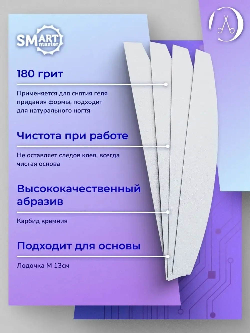 Файлы ЛОДОЧКА M PREMIUM белые 25 шт абразивность Р180
