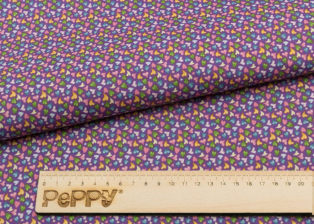 Ткань для пэчворка Peppy Нежная история, рулон 112 см / 5 метров, НИ-30 фиолетовый, Peppy