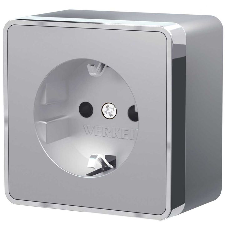 Розетка с заземлением Werkel Gallant серебряный W5071006 4690389167157