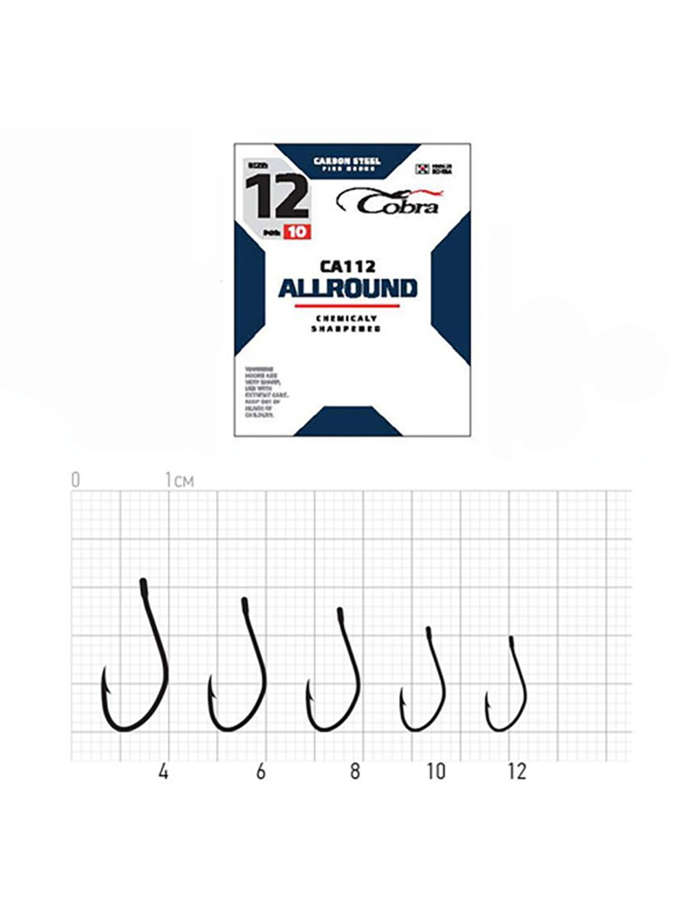 Крючки Cobra Allround AJI серии CA112 размер 012 (упк.10шт.)