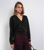 Джемпер летучая мышь (черный с люрексом)