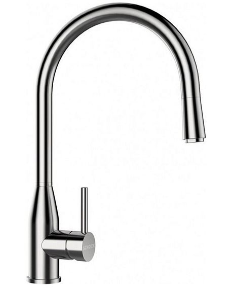 Смеситель SCHOCK Kavus-D, выдвижной излив массив нерж.сталь