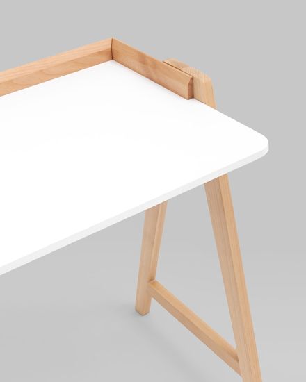 Стол письменный Pyramid 118*53 белый/светлое дерево