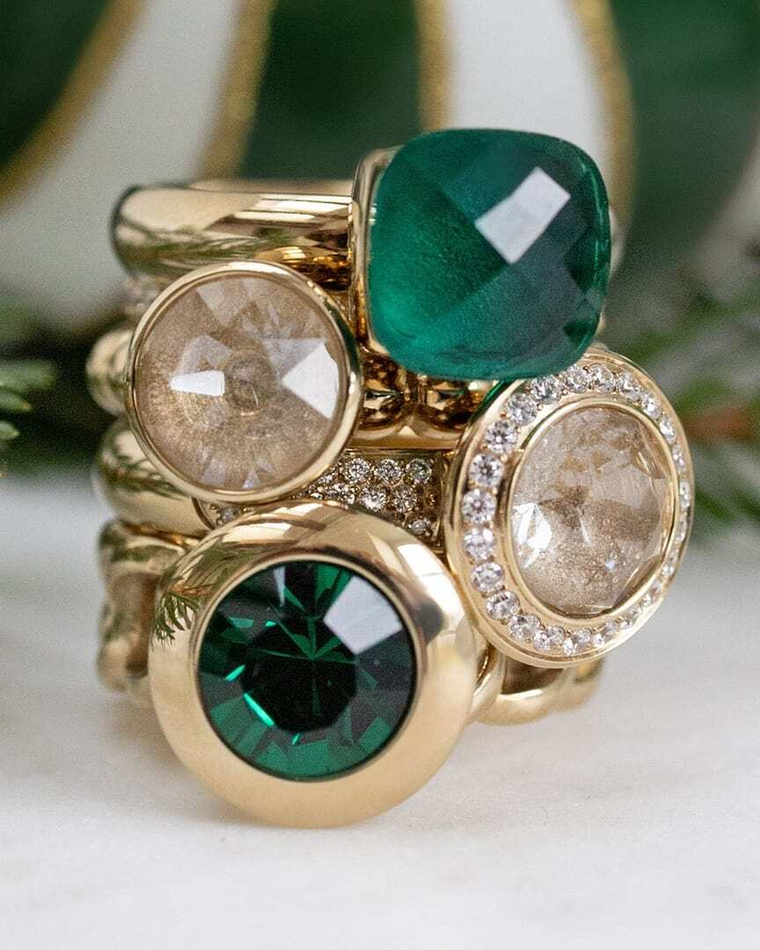 Кольцо Qudo Firenze emerald 18 мм 610460 G/RG