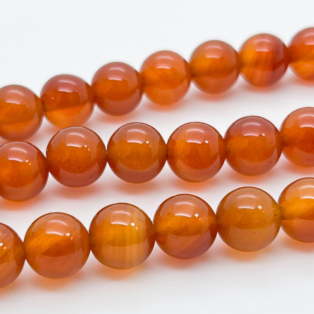 Бусины Сердолик, диаметр 10-10,3 мм, цена за 18-19 шт (1/2 нити)