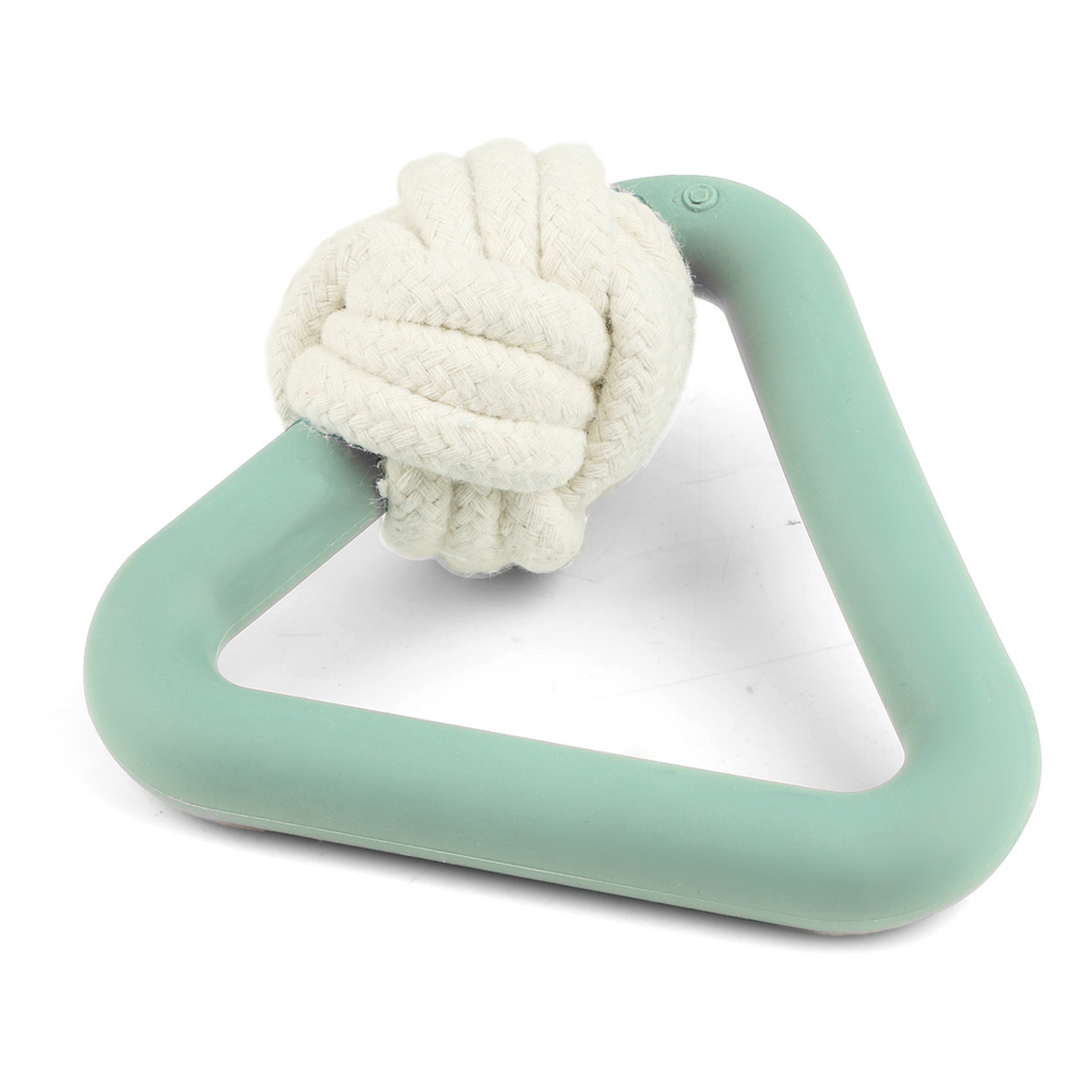 Игрушка для собак из термопластичного эластомера "Треугольник с плетеным мячом", 120мм, Triol